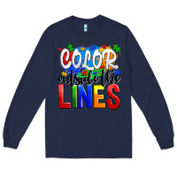 Navy color outside the lines Long Sleeve Tee - AdoDesignShop