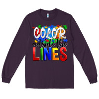 Plum color outside the lines Long Sleeve Tee - AdoDesignShop