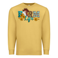 Antique Gold Western Farm Life Rooster Head Premium Sweatshirt - LillyAllenDesigns