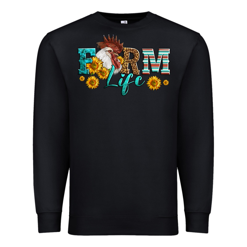 Western Farm Life Rooster Head Premium Sweatshirt by LillyAllenDesigns | Teevron