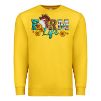 Lemon Western Farm Life Rooster Head Premium Sweatshirt - LillyAllenDesigns