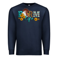 Navy Western Farm Life Rooster Head Premium Sweatshirt - LillyAllenDesigns