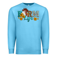 Ocean Blue Western Farm Life Rooster Head Premium Sweatshirt - LillyAllenDesigns
