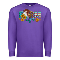 Purple Western Farm Life Rooster Head Premium Sweatshirt - LillyAllenDesigns