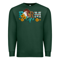 Sports Green Western Farm Life Rooster Head Premium Sweatshirt - LillyAllenDesigns