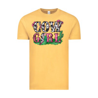 Vintage Mustard cowgirl lightning bolt Vintage Tee - Zillion Design Studio