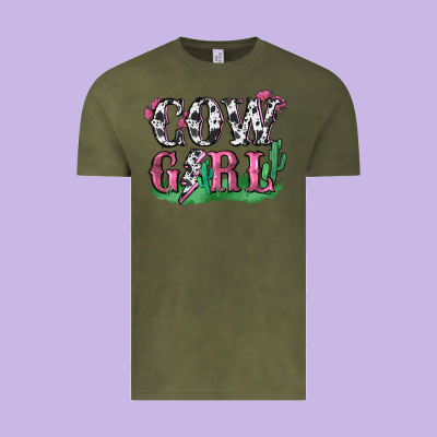 Cowgirl Lightning Bolt Vintage Tee Designed By Zillion Design Studio