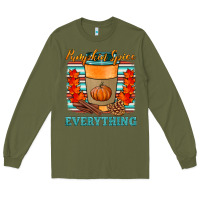 Army Green pumpkin spice everything Long Sleeve Tee - HRA Design Shop