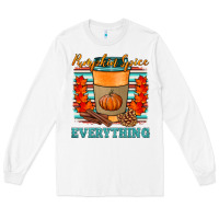 White pumpkin spice everything Long Sleeve Tee - HRA Design Shop