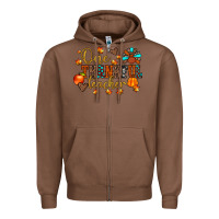 Chestnut one thankful teacher Zipper Hoodie - JahusDesignShop