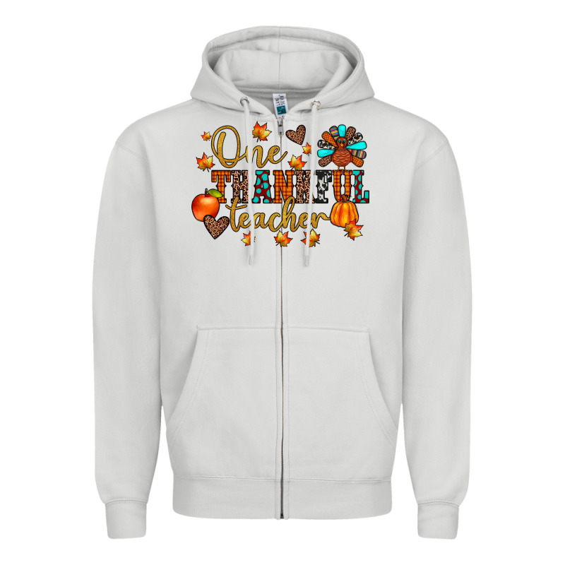 One Thankful Teacher Zipper Hoodie by JahusDesignShop | Teevron