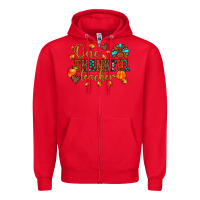 Red one thankful teacher Zipper Hoodie - JahusDesignShop
