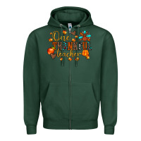 Sports Green one thankful teacher Zipper Hoodie - JahusDesignShop