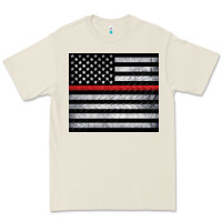 Bone thin red line American flag metal floor Premium Tee - Artiststas