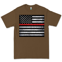 Cacao thin red line American flag metal floor Premium Tee - Artiststas