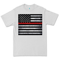 Thin Red Line American Flag Metal Floor Premium Tee | Teevron