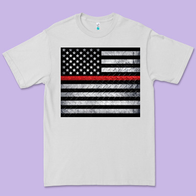 Thin Red Line American Flag Metal Floor Premium Tee Designed By Artiststas