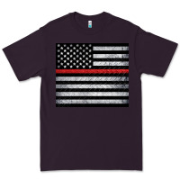 Plum thin red line American flag metal floor Premium Tee - Artiststas