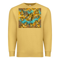 Antique Gold Bumble Bees Premium Sweatshirt - LillyAllenDesigns