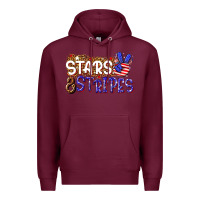 Burgundy stars and stripes Premium Hoodie - NancyCooperArtShop