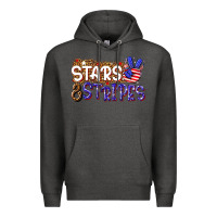 Charcoal Heather stars and stripes Premium Hoodie - NancyCooperArtShop
