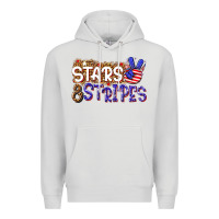Dove Grey stars and stripes Premium Hoodie - NancyCooperArtShop