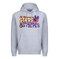 Heather Grey stars and stripes Premium Hoodie - NancyCooperArtShop