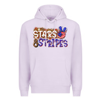 Lilac stars and stripes Premium Hoodie - NancyCooperArtShop