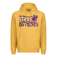 Mustard stars and stripes Premium Hoodie - NancyCooperArtShop