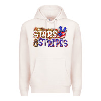 Pale Pink stars and stripes Premium Hoodie - NancyCooperArtShop