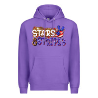 Purple stars and stripes Premium Hoodie - NancyCooperArtShop
