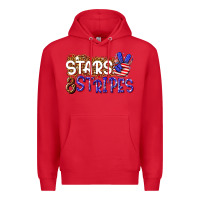 Red stars and stripes Premium Hoodie - NancyCooperArtShop
