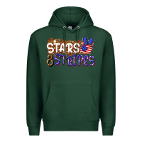 Sports Green stars and stripes Premium Hoodie - NancyCooperArtShop
