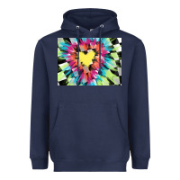 Navy tie dye hearth shaped race flag background 3200x2400 Heavyweight Hoodie - AdoDesignShop