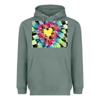 Sage tie dye hearth shaped race flag background 3200x2400 Heavyweight Hoodie - AdoDesignShop