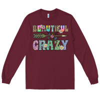 Burgundy beautiful crazy Long Sleeve Tee - CowhideDigitalArt
