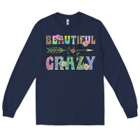 Navy beautiful crazy Long Sleeve Tee - CowhideDigitalArt