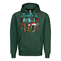 Sports Green santa s favorite ho Zipper Hoodie - JahusDesignShop