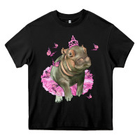 Black Baby Hippo With Tutu Heavy Core Tee - LillyAllenDesigns