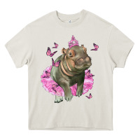 Cream Baby Hippo With Tutu Heavy Core Tee - LillyAllenDesigns