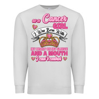 Dove Grey As A Cancer Girl I Was Born With My Heart On My Sleeve And A Mouth Premium Sweatshirt - Jasminsmagicworld