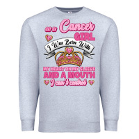Heather Grey As A Cancer Girl I Was Born With My Heart On My Sleeve And A Mouth Premium Sweatshirt - Jasminsmagicworld