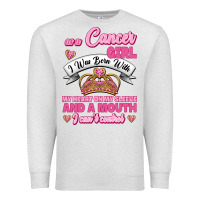 Oatmeal Heather As A Cancer Girl I Was Born With My Heart On My Sleeve And A Mouth Premium Sweatshirt - Jasminsmagicworld