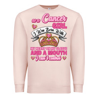 Pale Pink As A Cancer Girl I Was Born With My Heart On My Sleeve And A Mouth Premium Sweatshirt - Jasminsmagicworld