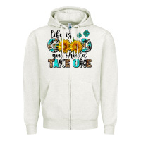 Oatmeal Heather life is good you should get one Zipper Hoodie - AdoDesignShop
