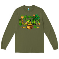 Army Green feeling lucky Long Sleeve Tee - FaDigitalArtStudio