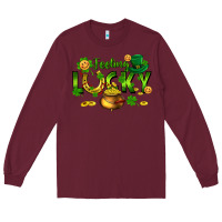 Burgundy feeling lucky Long Sleeve Tee - FaDigitalArtStudio