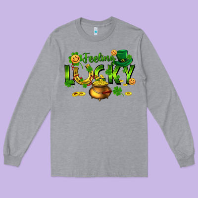 Feeling Lucky Long Sleeve Tee Designed By Fadigitalartstudio