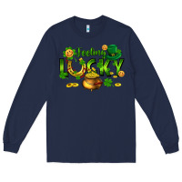 Navy feeling lucky Long Sleeve Tee - FaDigitalArtStudio