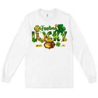 White feeling lucky Long Sleeve Tee - FaDigitalArtStudio